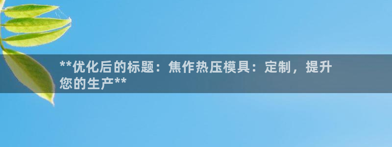 EMC易倍官方平台：**优化后的标题：焦作热压模具：定制